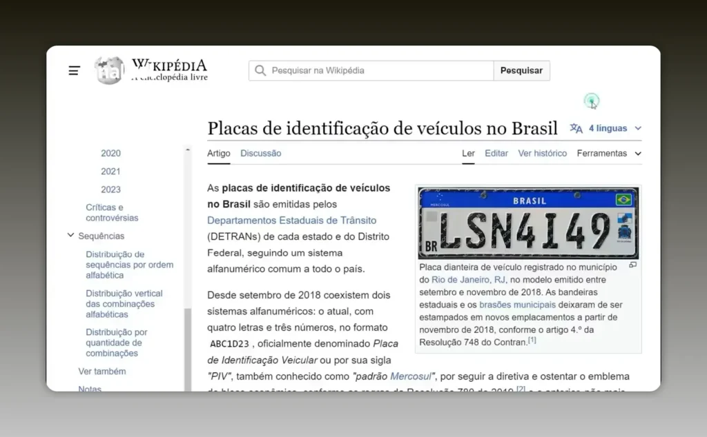 Artigo da Wikipédia com explicação sobre faixas alfabéticas- referência usada para localizar a origem.